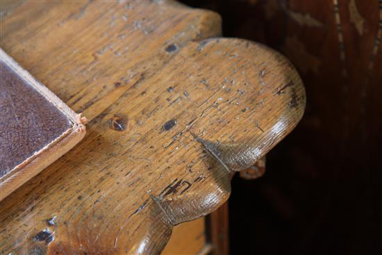 A mid 18th century Dutch pinewood ogee shaped chest, W.3ft H.2ft 7in.